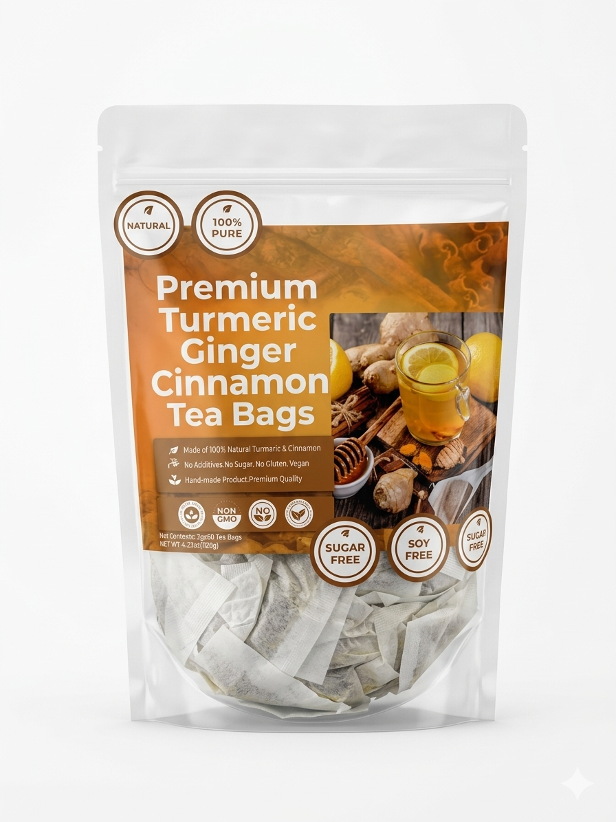 TUMERIC, GINGER CINNAMON TEA BAGS